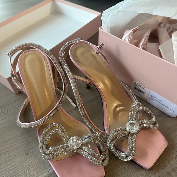 Mach & Mach Crystal Double Bow Square Toe Sandals - Picture 5 of 7